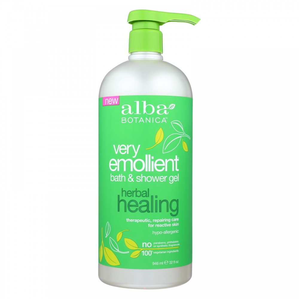 Alba Botanica - Very Emollient Bath and Shower Gel - Herbal Healing - 32 fl oz