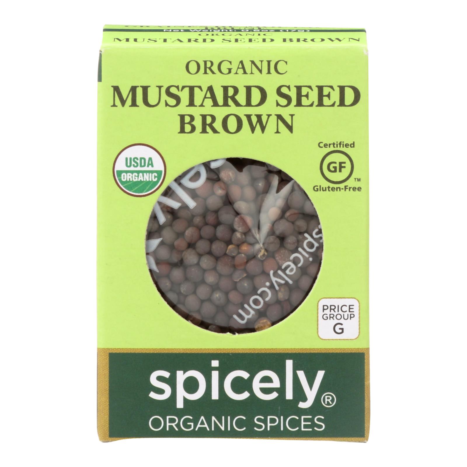 Spicely Organics - Organic Mustard Seed - Brown - 6개 묶음상품 - 0.6 oz.