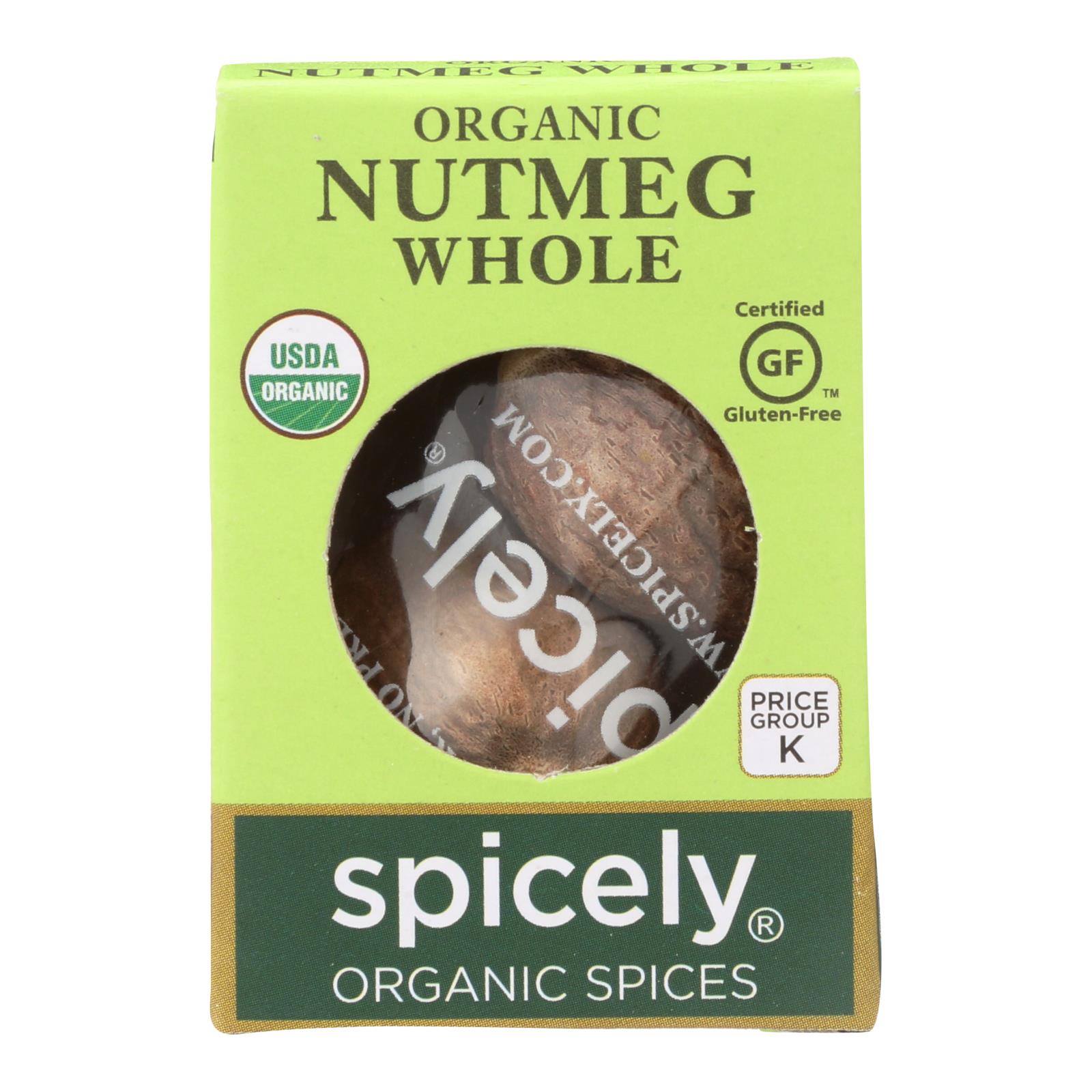 Spicely Organics - Organic Nutmeg - Whole - 6개 묶음상품 - 0.1 oz.