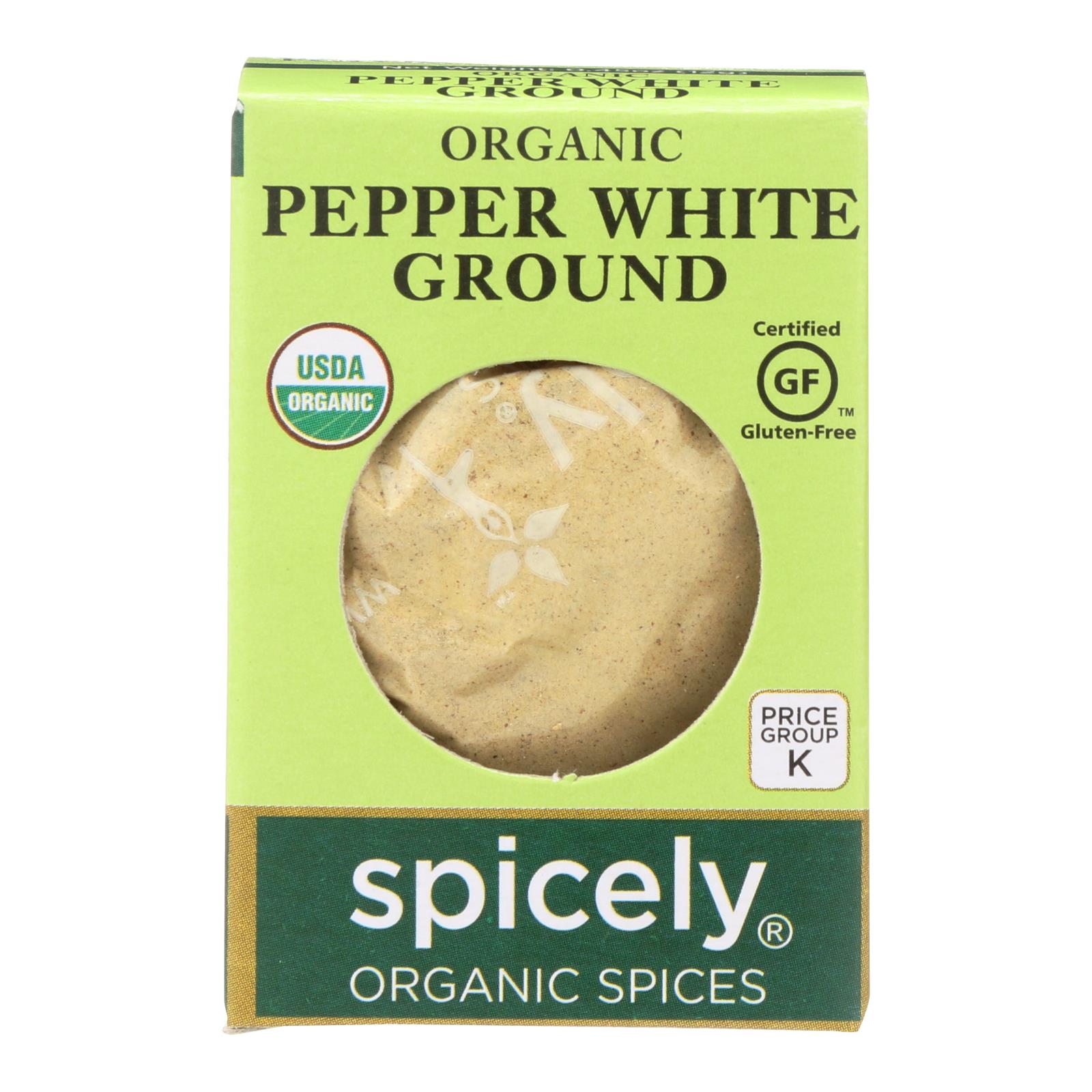 Spicely Organics - Organic Peppercorn - White Ground - 6개 묶음상품 - 0.45 oz.