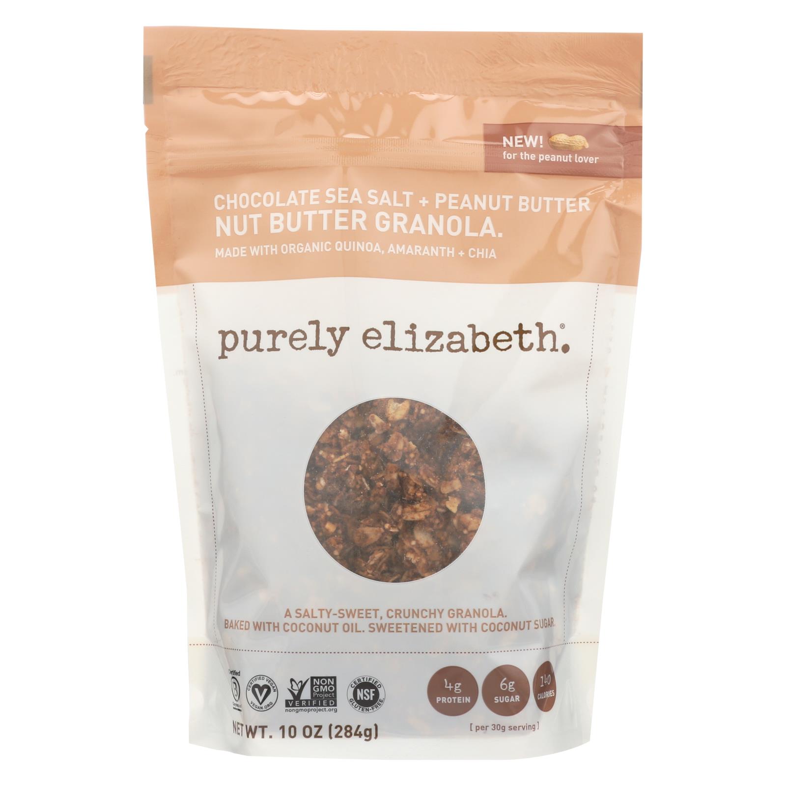 Purely Elizabeth Chocolate Sea Salt + Peanut Butter Granola - 6개 묶음상품 - 10 OZ