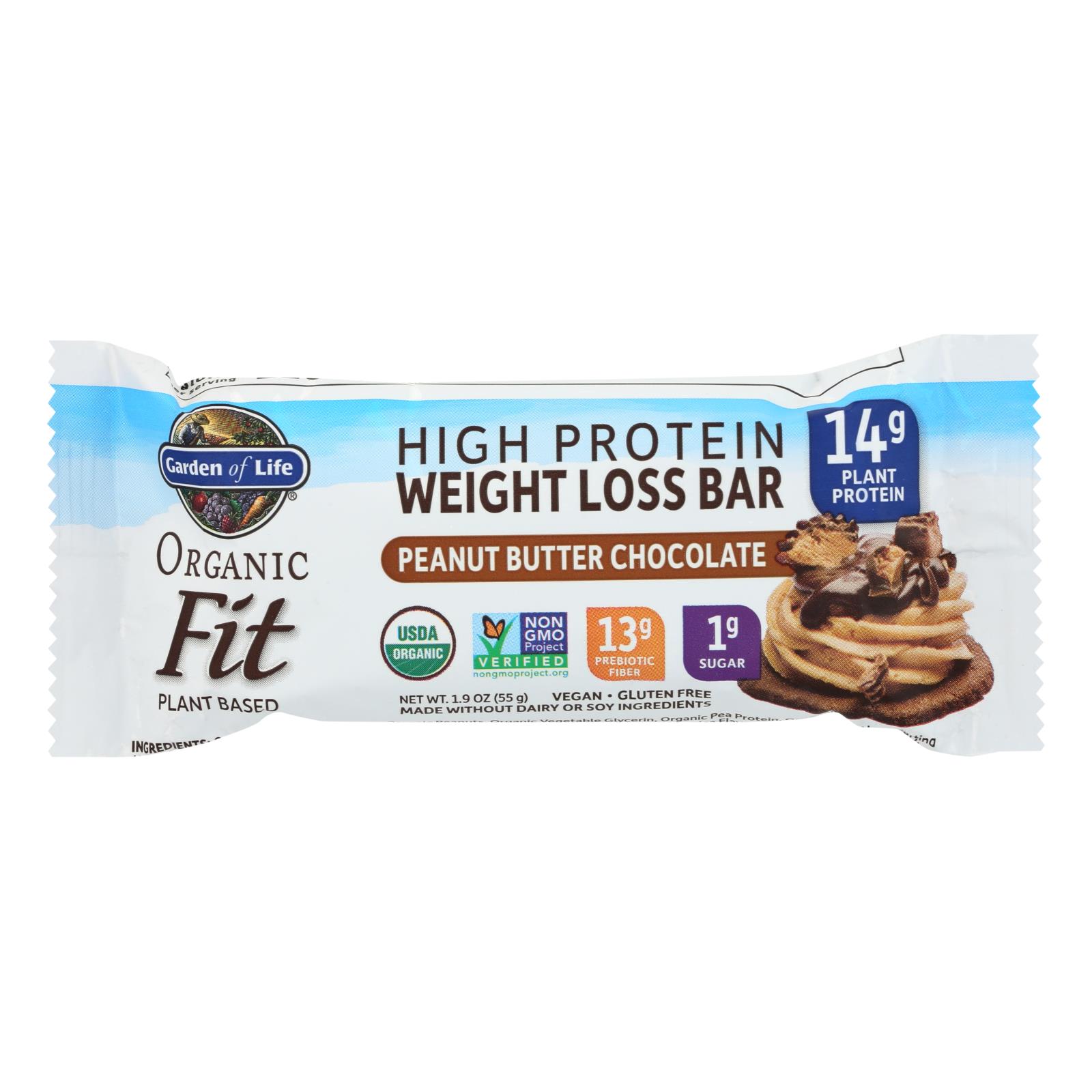 Garden Of Life - Fit High Protein Bar Peanut Butter Chocolate - 12개 묶음상품 - 1.9 OZ