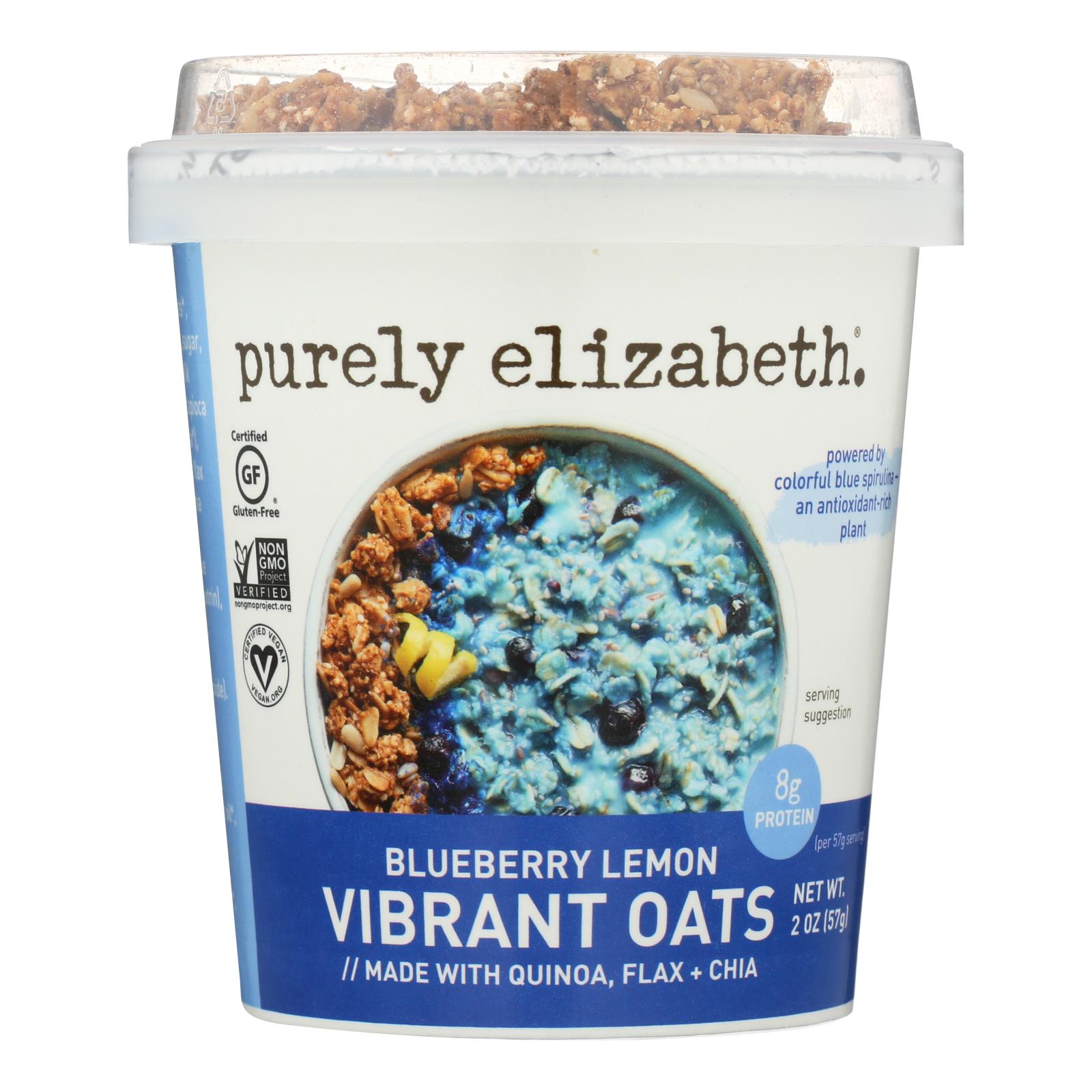 Purely Elizabeth - Vibrnt Oats Blubry Lemon - 12개 묶음상품 - 2 OZ