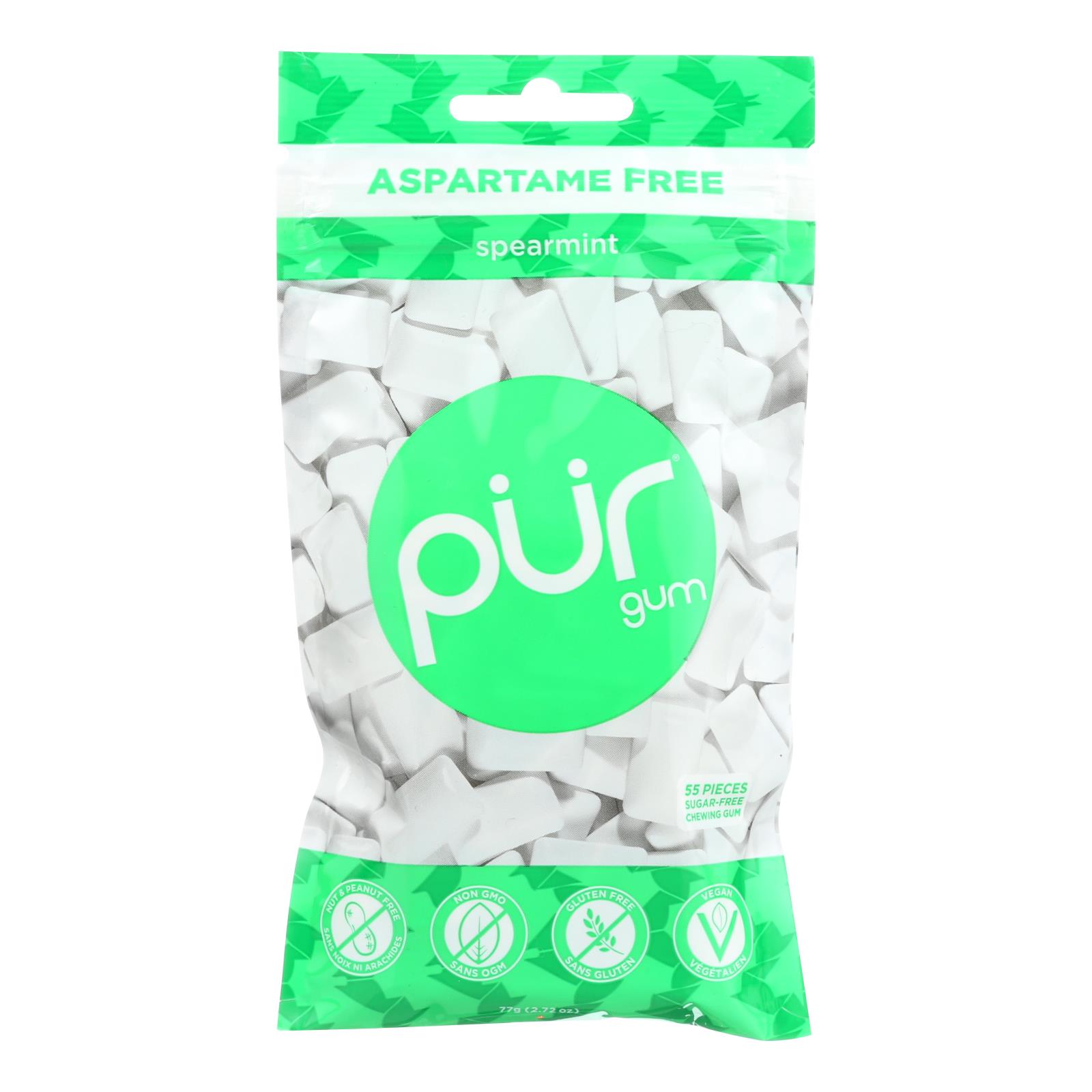 Pur Spearmint Gum - 12개 묶음상품 - 2.72 OZ