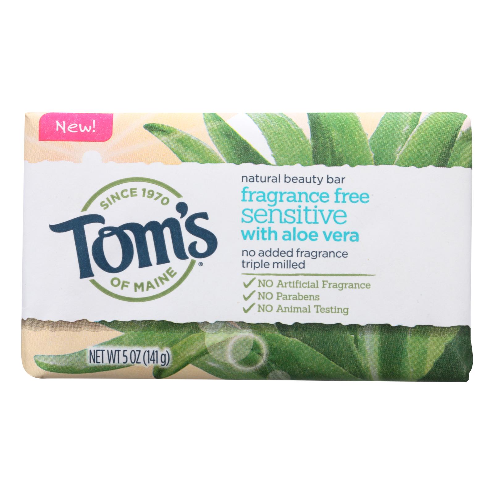 Tom's Of Maine - Beauty Bar Sensitive Fat Free - 6개 묶음상품 - 5 OZ