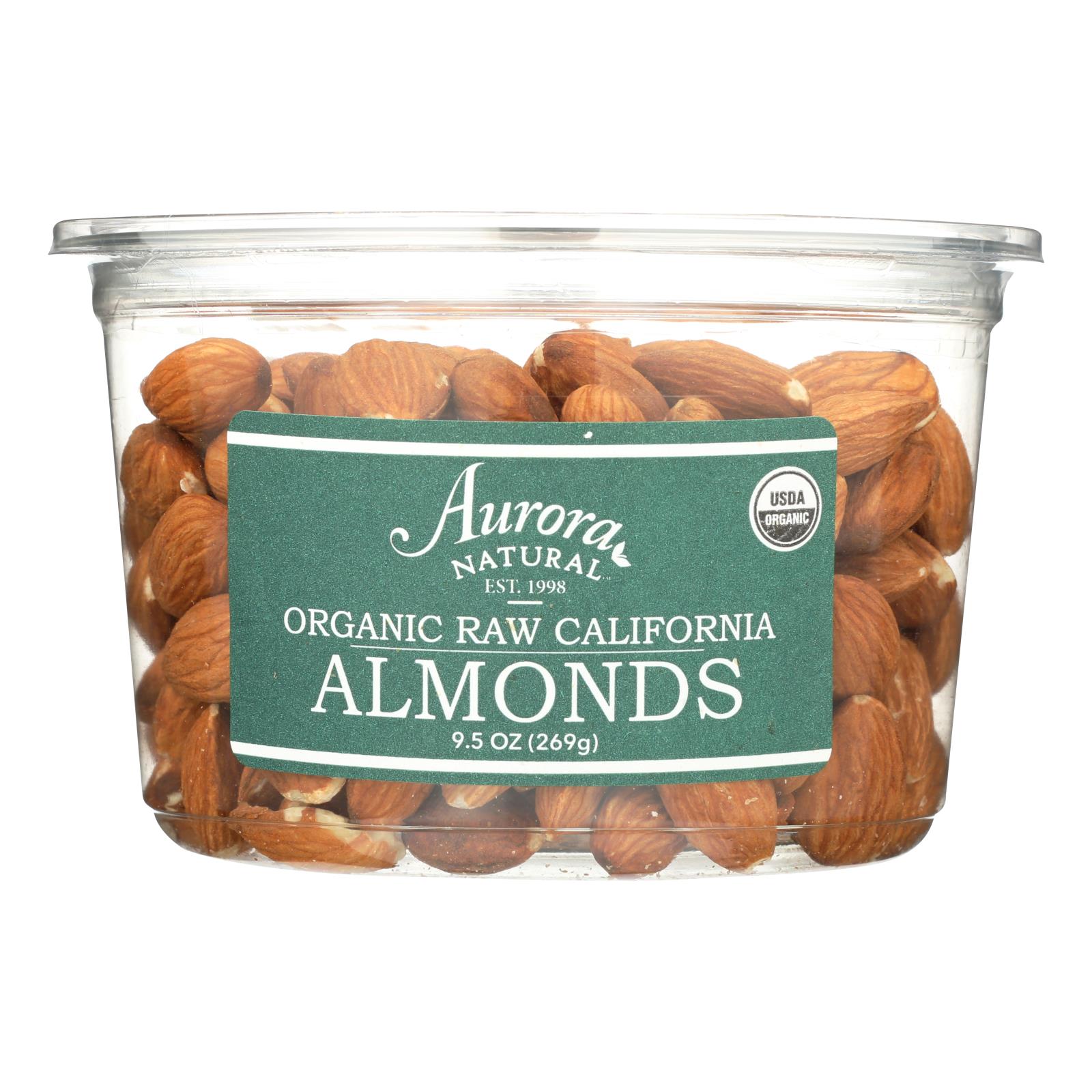 Aurora Natural Products - Organic Raw California Almonds - 12개 묶음상품 - 9.5 oz.