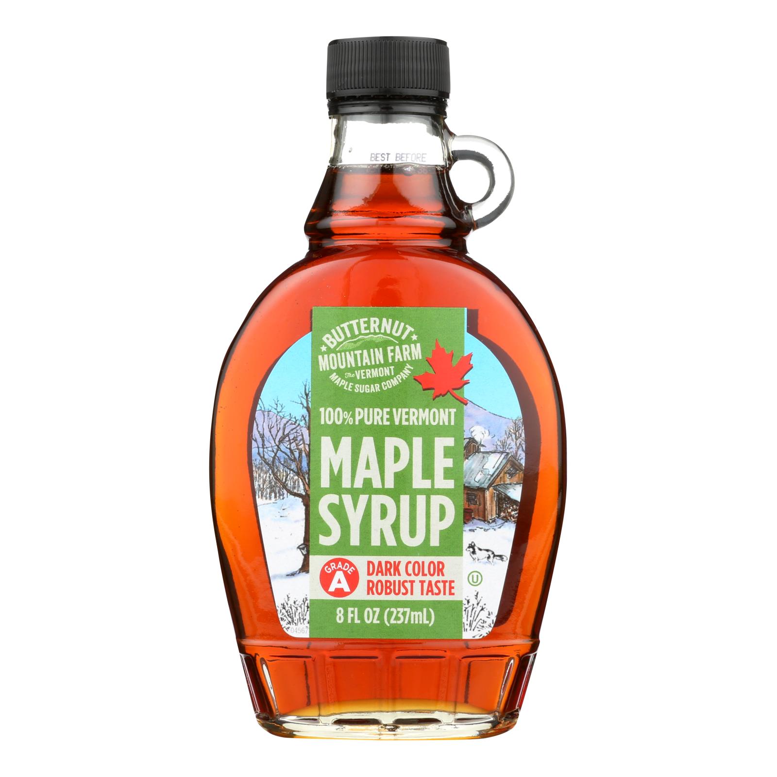 Butternut Mountain Farm - Maple Syrup - Dark Grd A Glass - 12개 묶음상품 - 8 fl oz.
