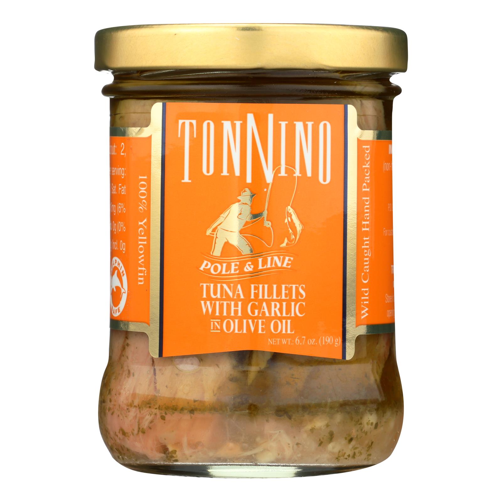 Tonnino Tuna - Tuna W/garlic Olive Oil - Case of 6 - 6.7 OZ