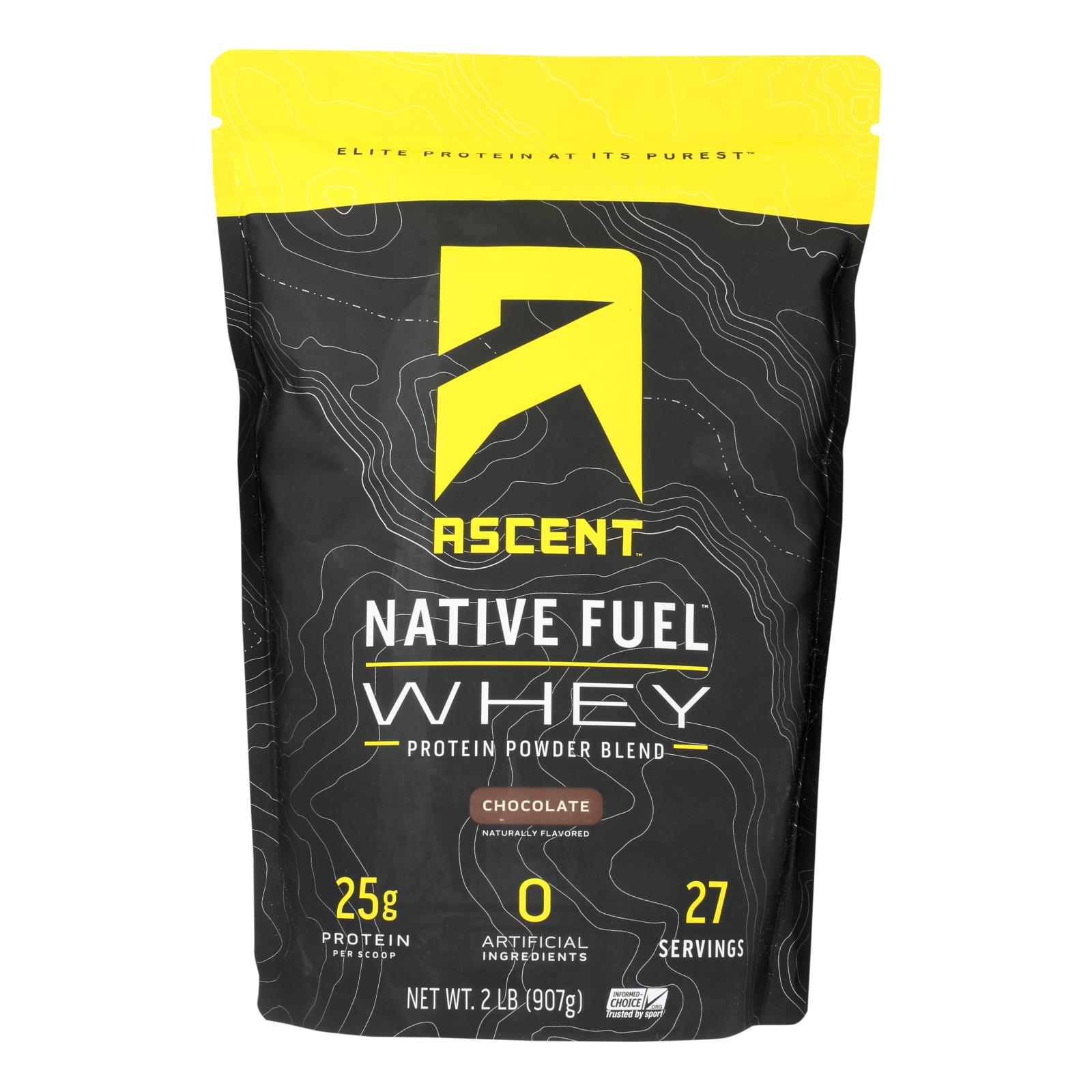 Ascent Native Fuel Chocolate Whey Protein Powder Blend Chocolate - 1 Each - 2 LB