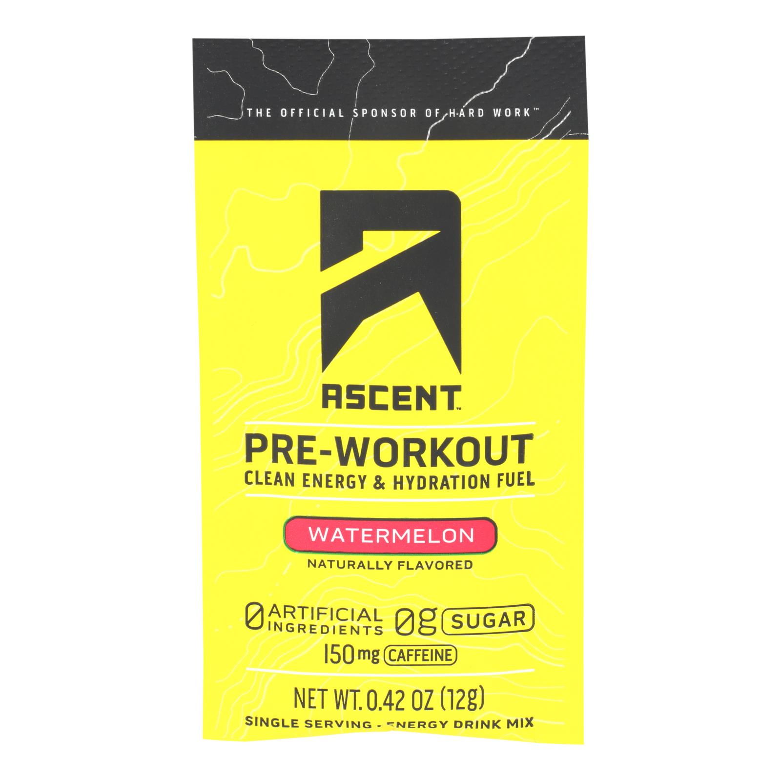 Ascent Native Fuel Watermelon Energy Drink Mix Watermelon - Case of 15 - .42 OZ