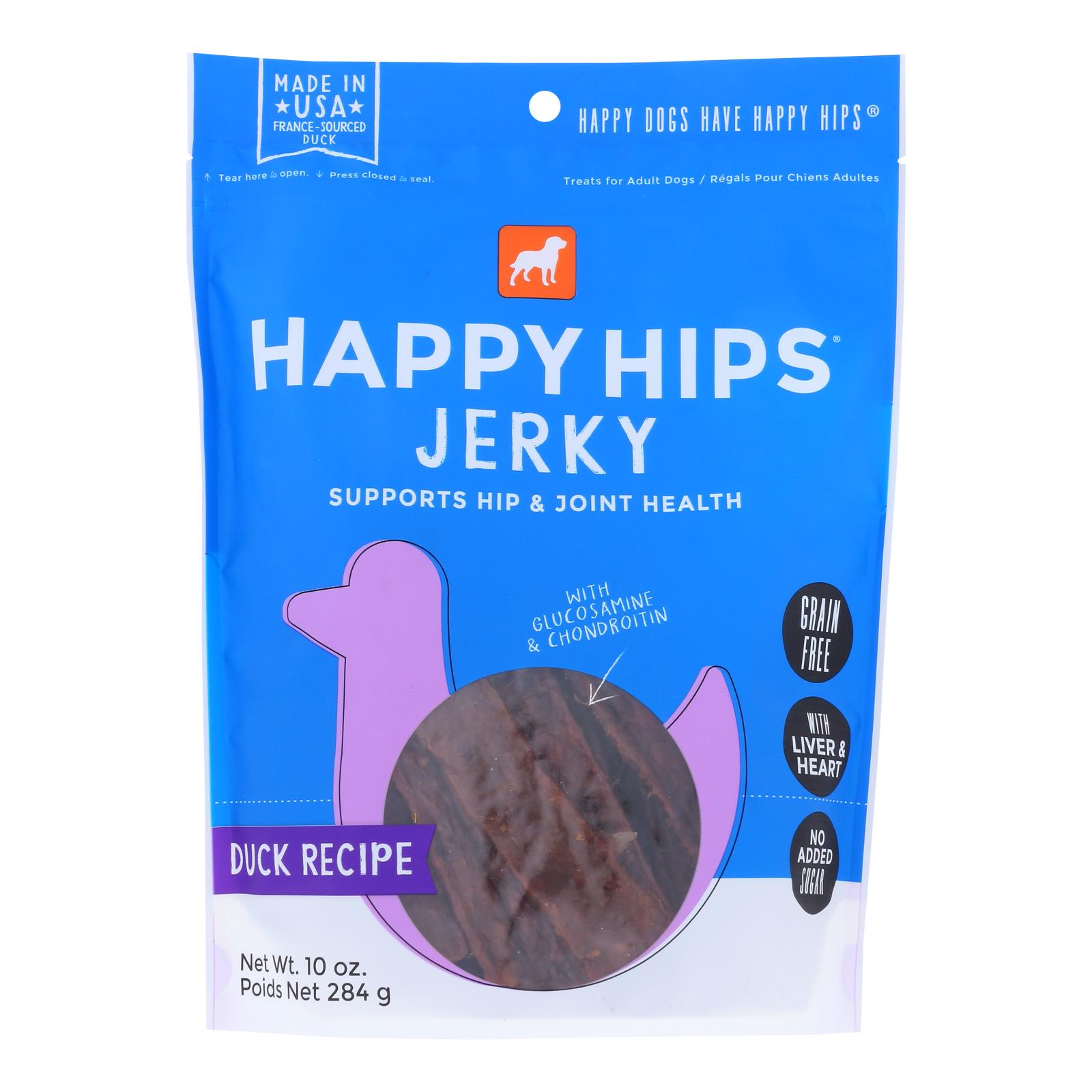Happy Hips - Jerky Green Free Duck - Case of 6 - 10 OZ