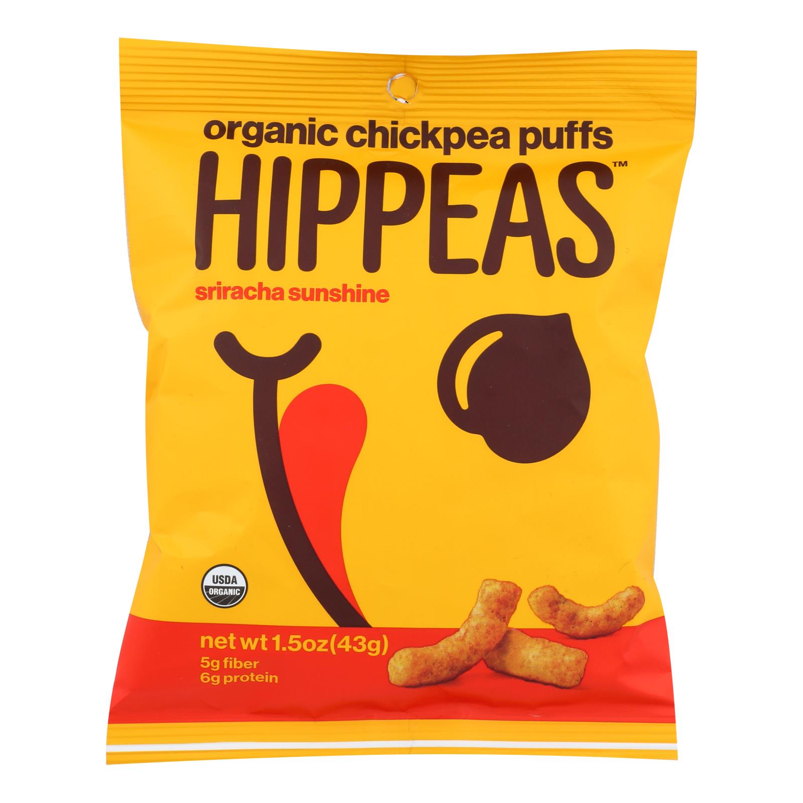 Hippeas Organic Sriracha Sunshine Chickpea Puffs - 12개 묶음상품 - 1.5 OZ