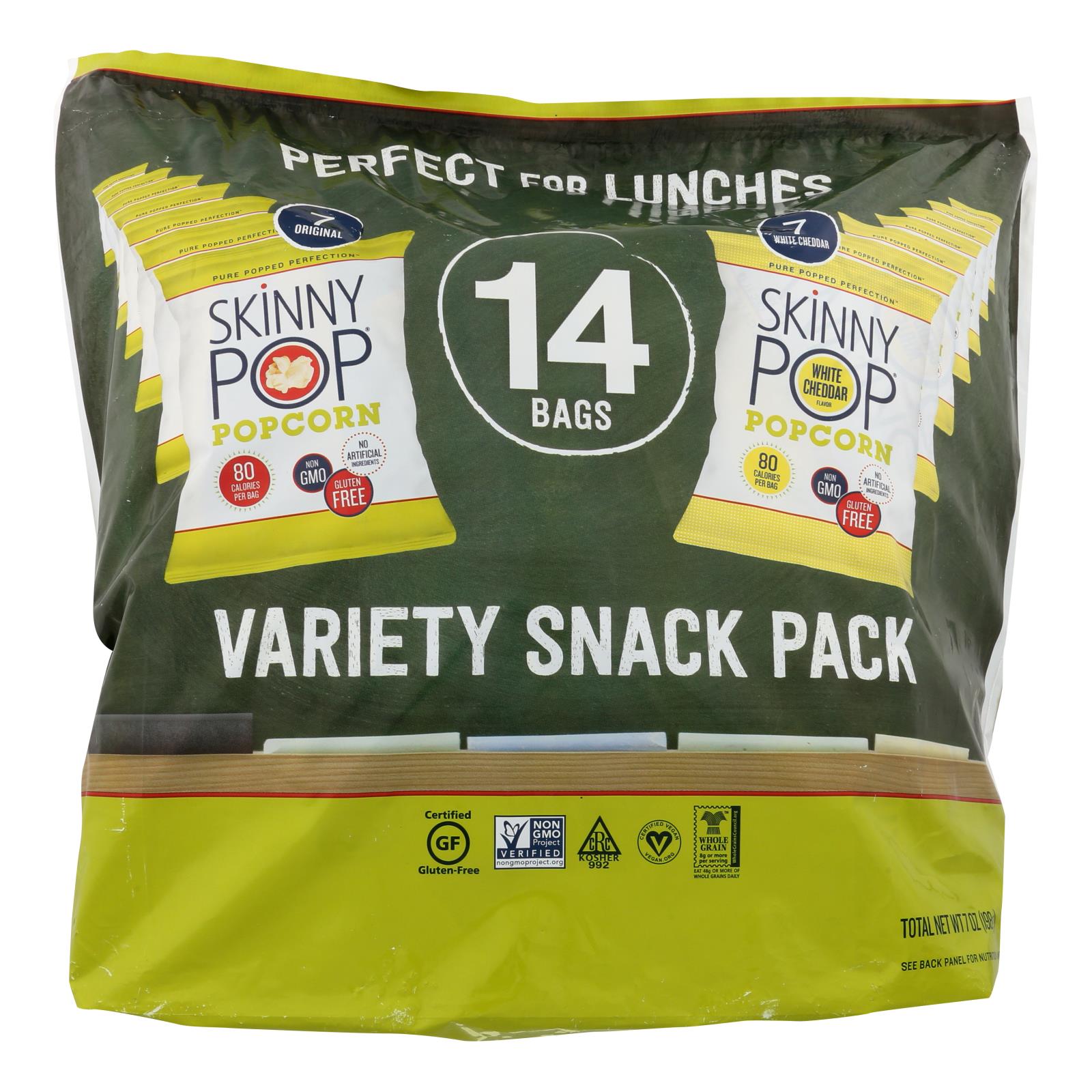 Skinnypop Popcorn - Popcorn Multipk Ched/org - Case of 3 - 7 OZ