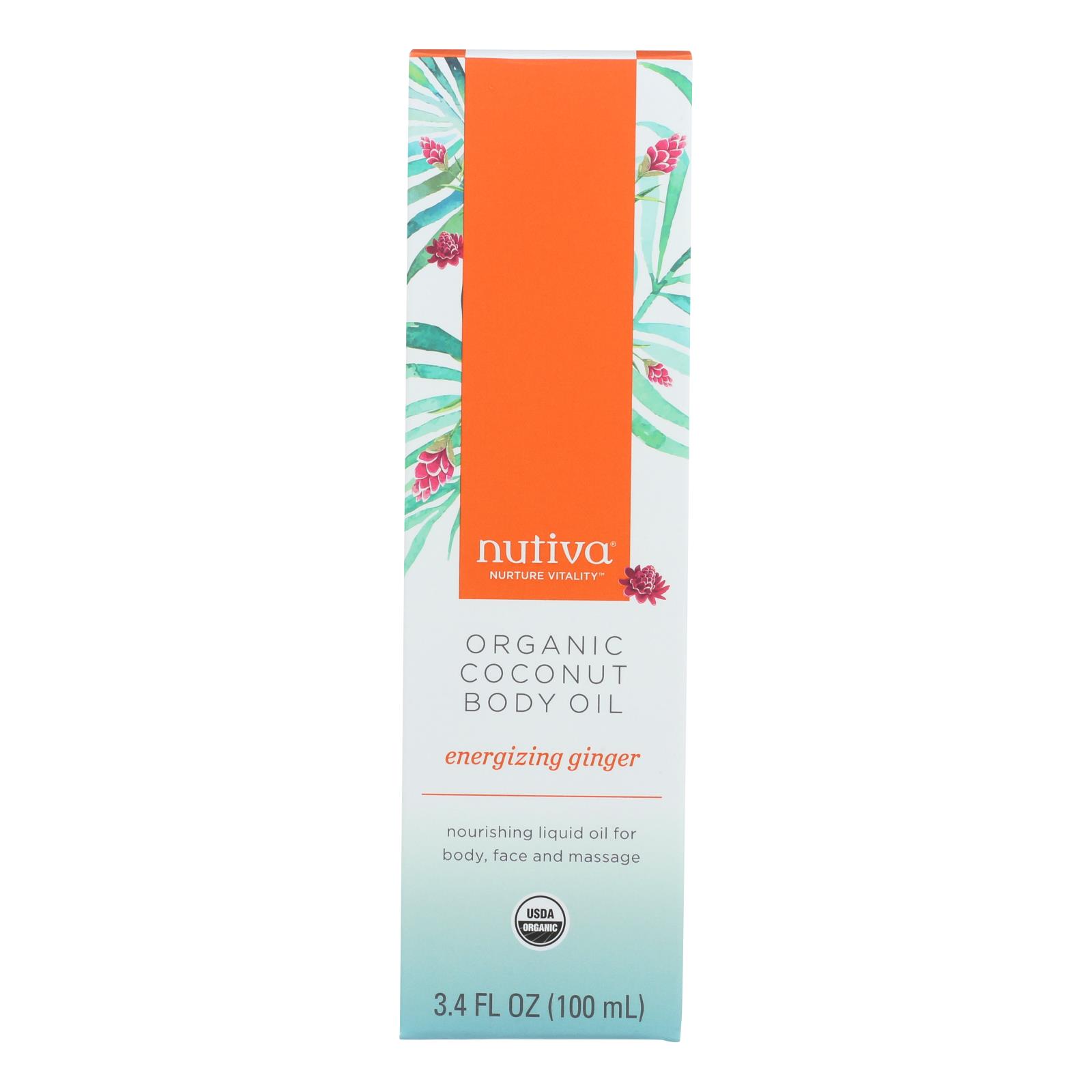 Nutiva - Coconut Body Oil Ginger - Case of 6 - 3.4 OZ