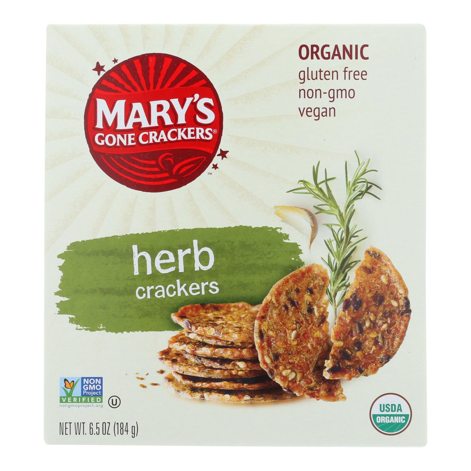 Mary's Gone Crackers Herb Crackers - 6개 묶음상품 - 6.5 OZ
