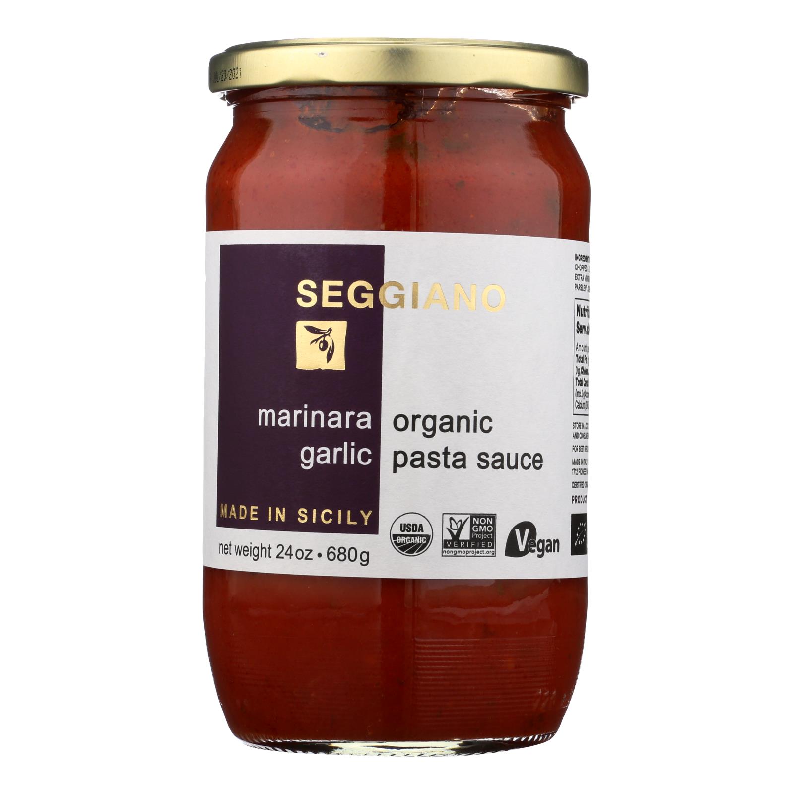 Seggiano Marinara Organic Garlic Pasta Sauce Marinara Organic Garlic - 6개 묶음상품 - 24 OZ