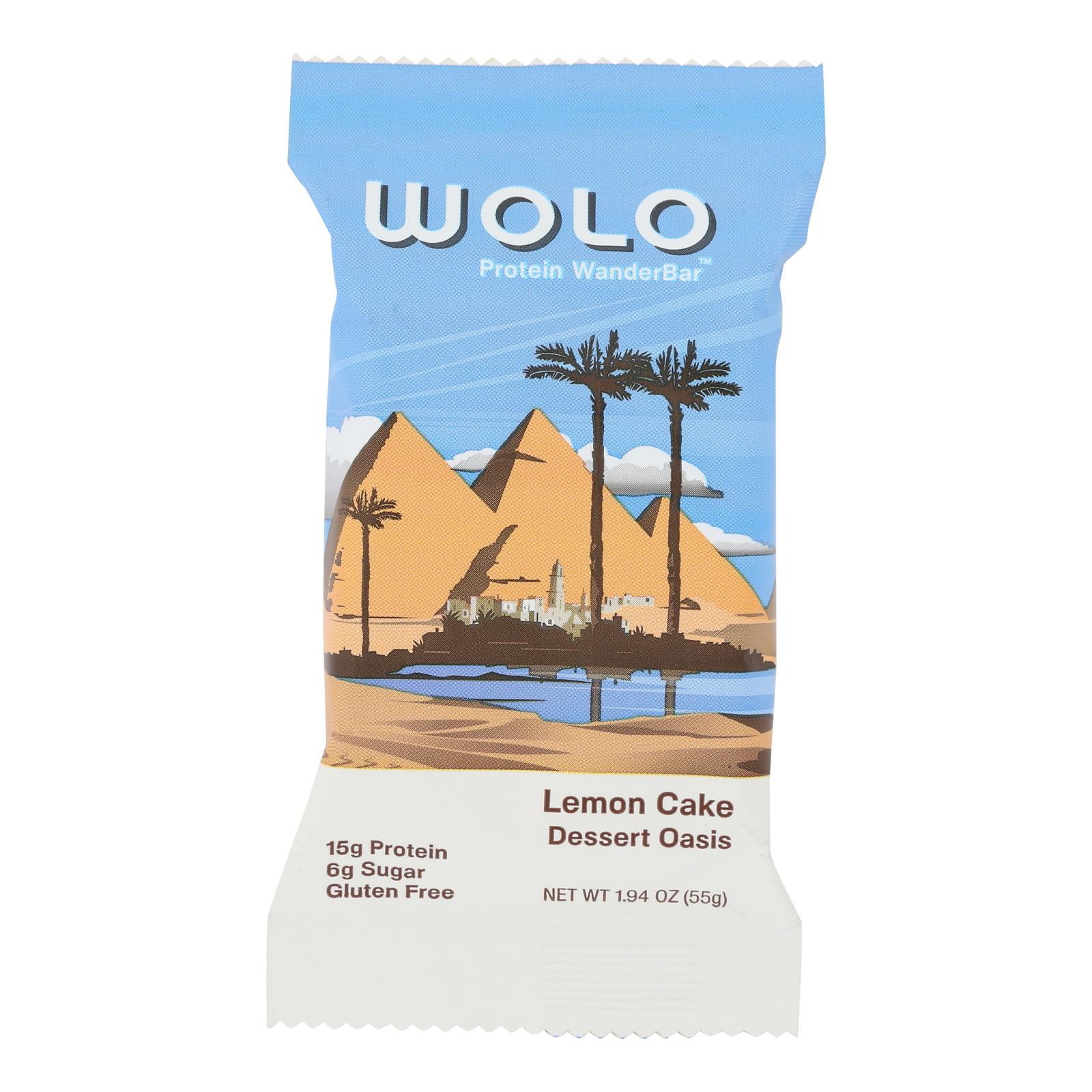 Wolo Wanderbar - Protein Bar Lemon Cake - Case of 12 - 1.94 OZ