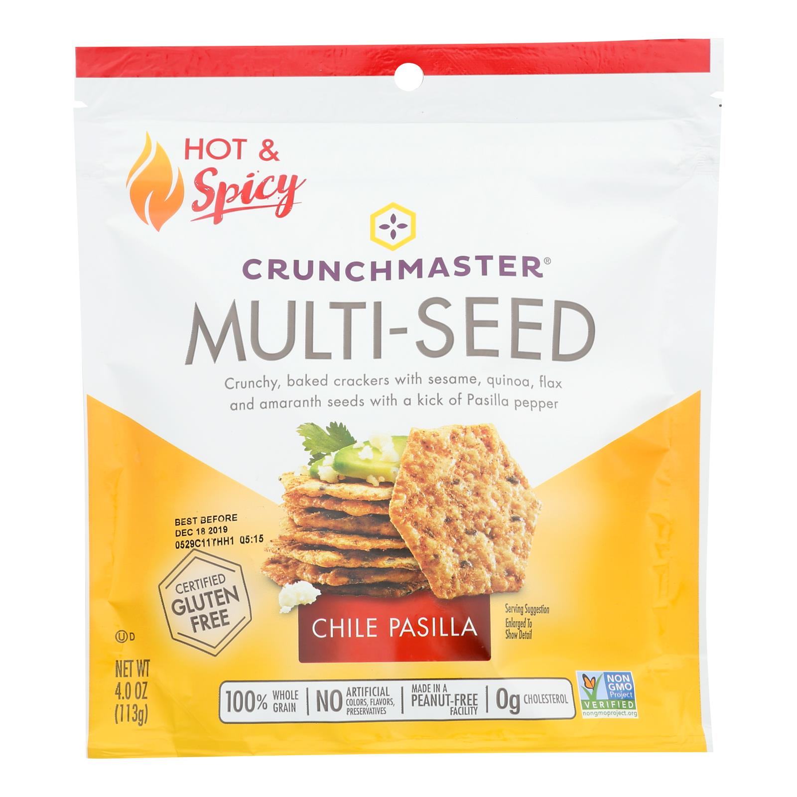 Crunchmaster - Mltisd Cracker Chile Pasilla - Case of 12 - 4 OZ