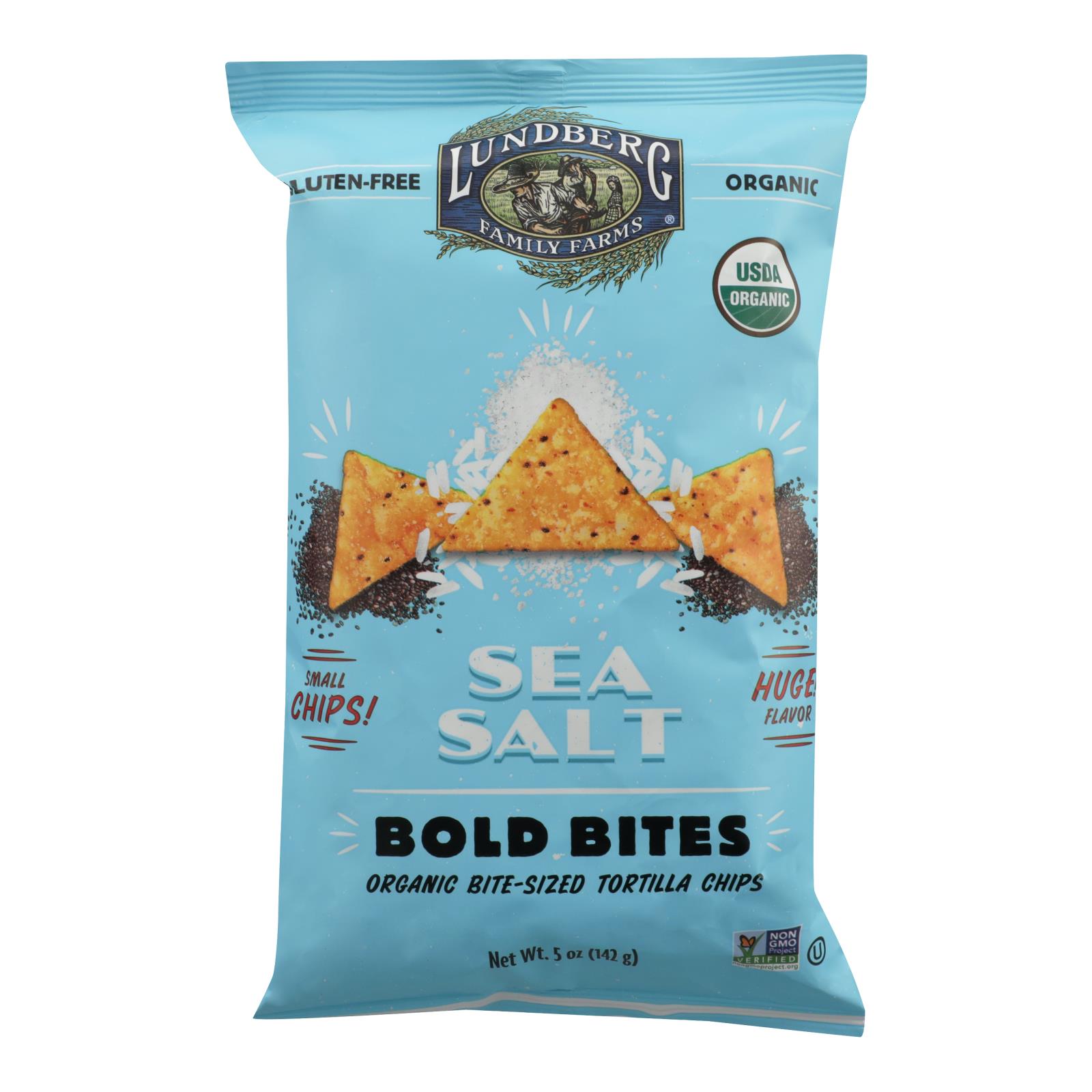 Lundberg Family Farms - Chips Tort Sea Salt - Case of 12 - 5 OZ