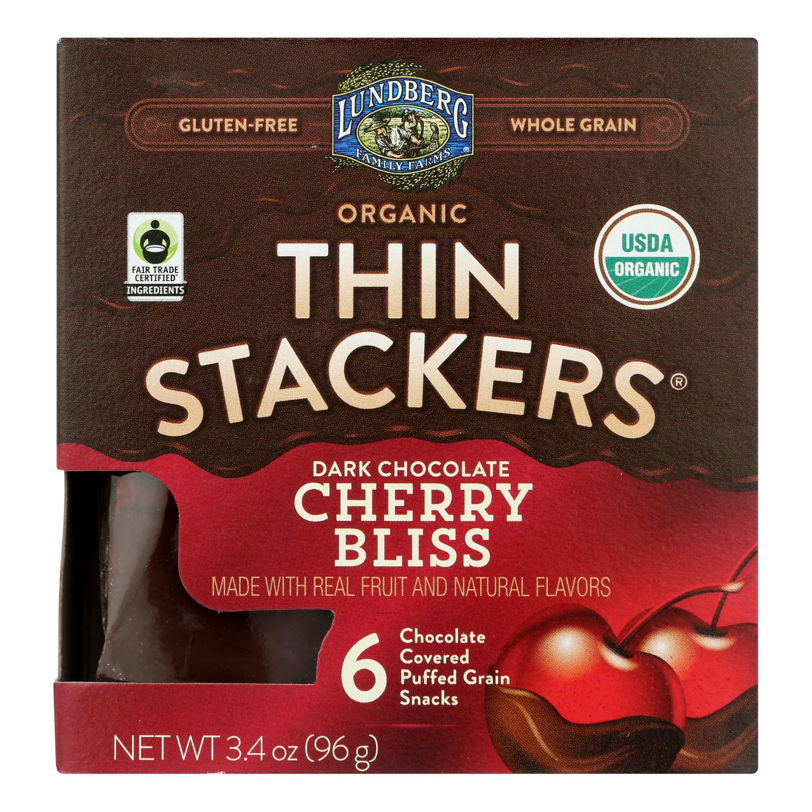 Lundberg Family Farms - Stackers Dark Chocolate Cherry - 6개 묶음상품 - 3.4 OZ