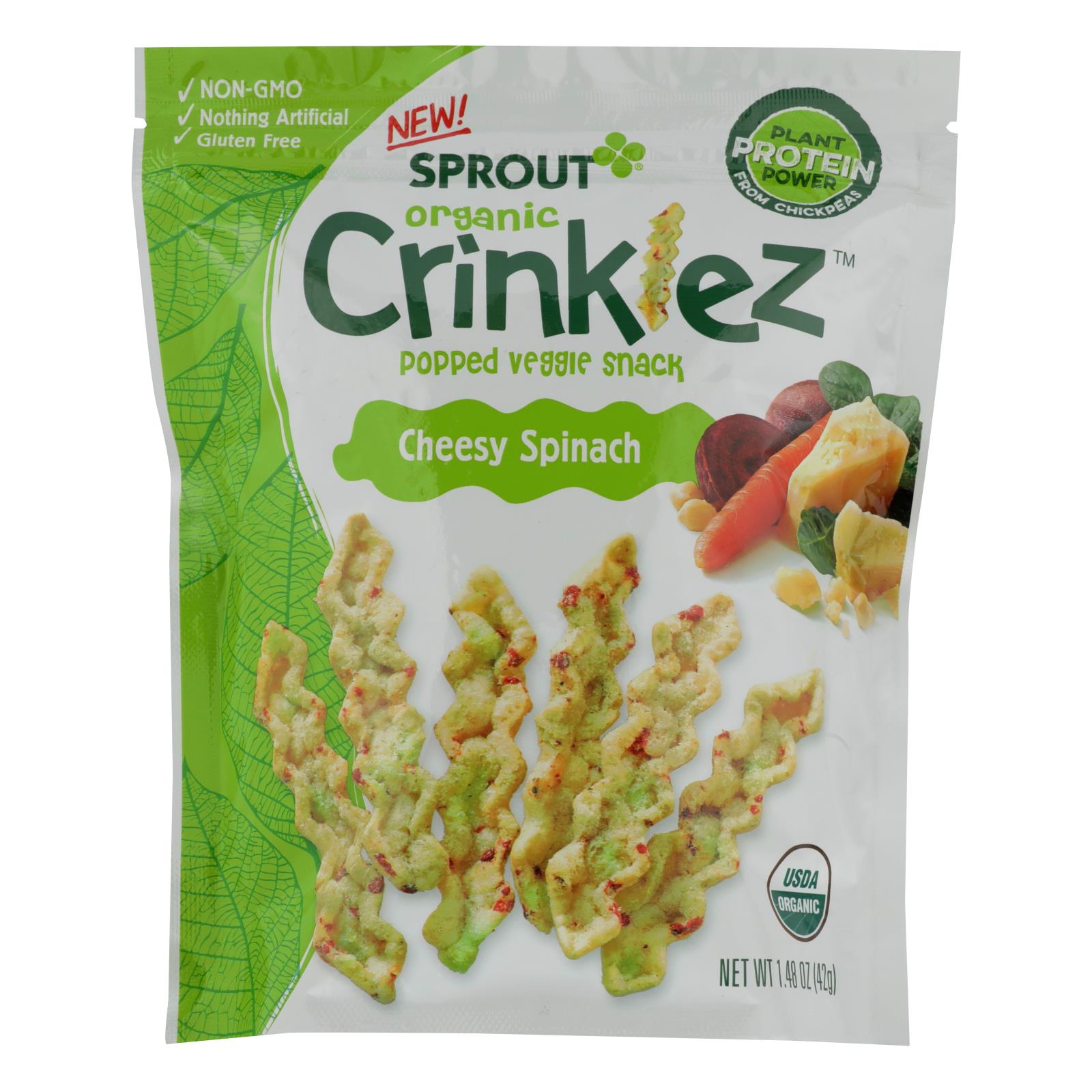 Sprout Foods Inc Organic Crinklez Popped Veggie Snack - Case of 8 - 1.48 OZ