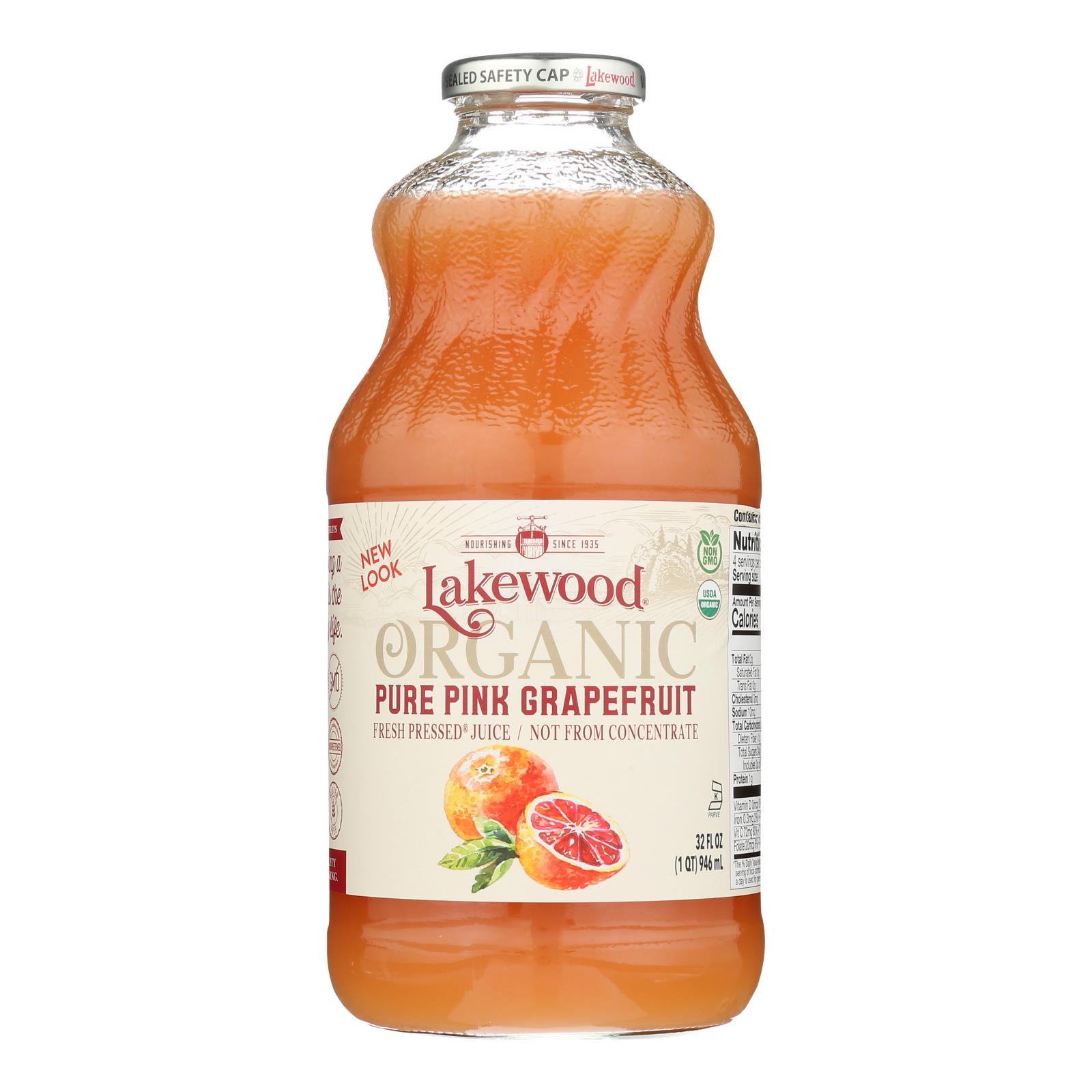 Lakewood - Organic Juice - Pink Grapefreuit - 6개 묶음상품 - 32 fl oz.
