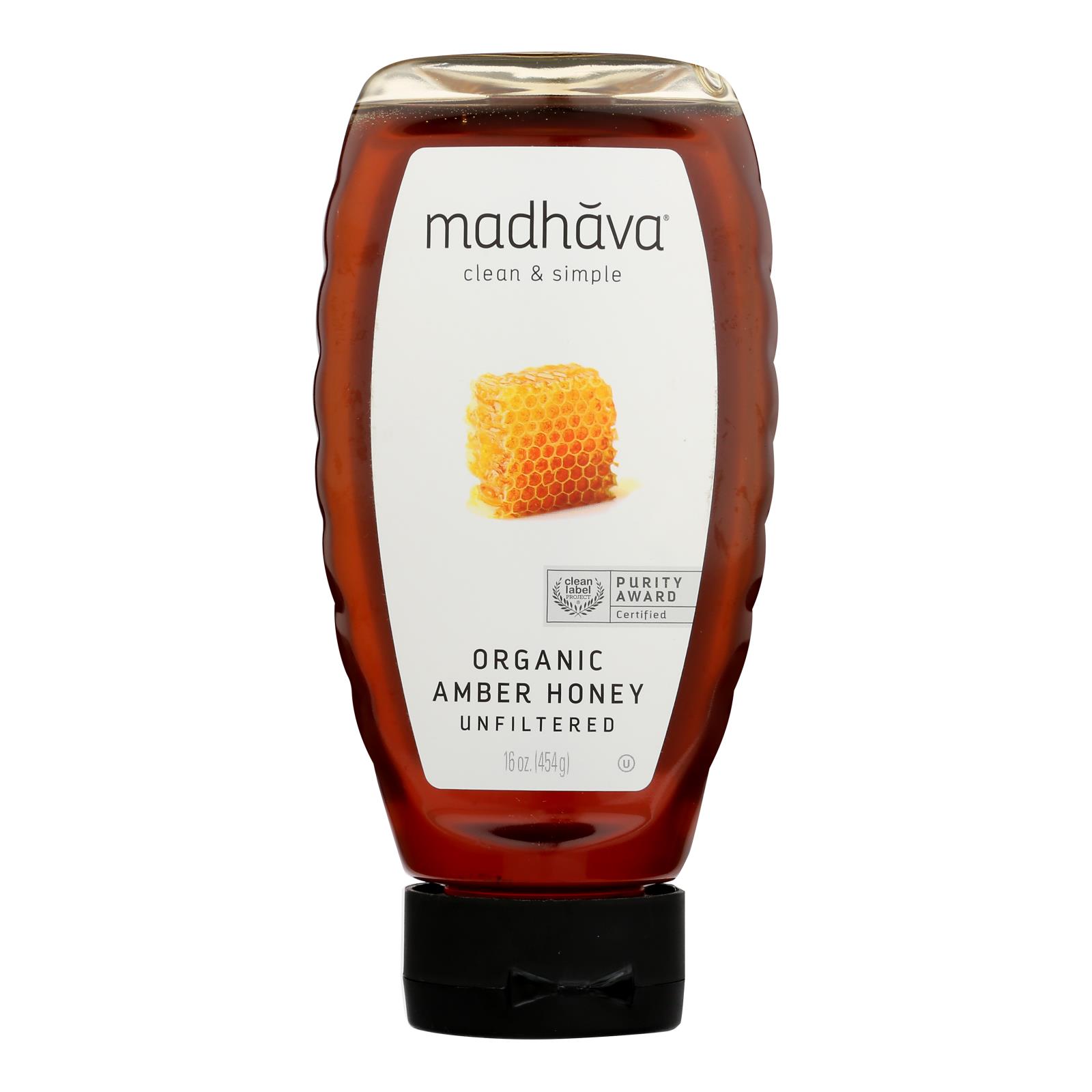 Madhava Honey - Honey Lt Amber Squz - 6개 묶음상품 - 16 OZ