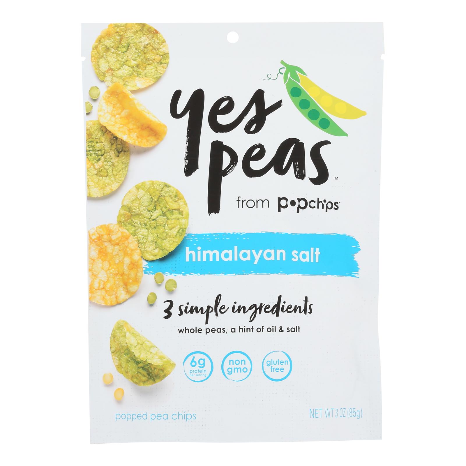 Yes Peas - Pop Pea Chip Himalayn Salt - Case of 6 - 3 OZ