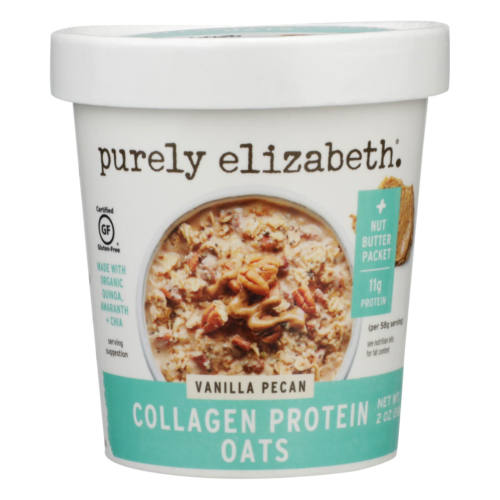 Purely Elizabeth - Oat Cup Protn Vanilla Pecan - 12개 묶음상품 - 2 OZ