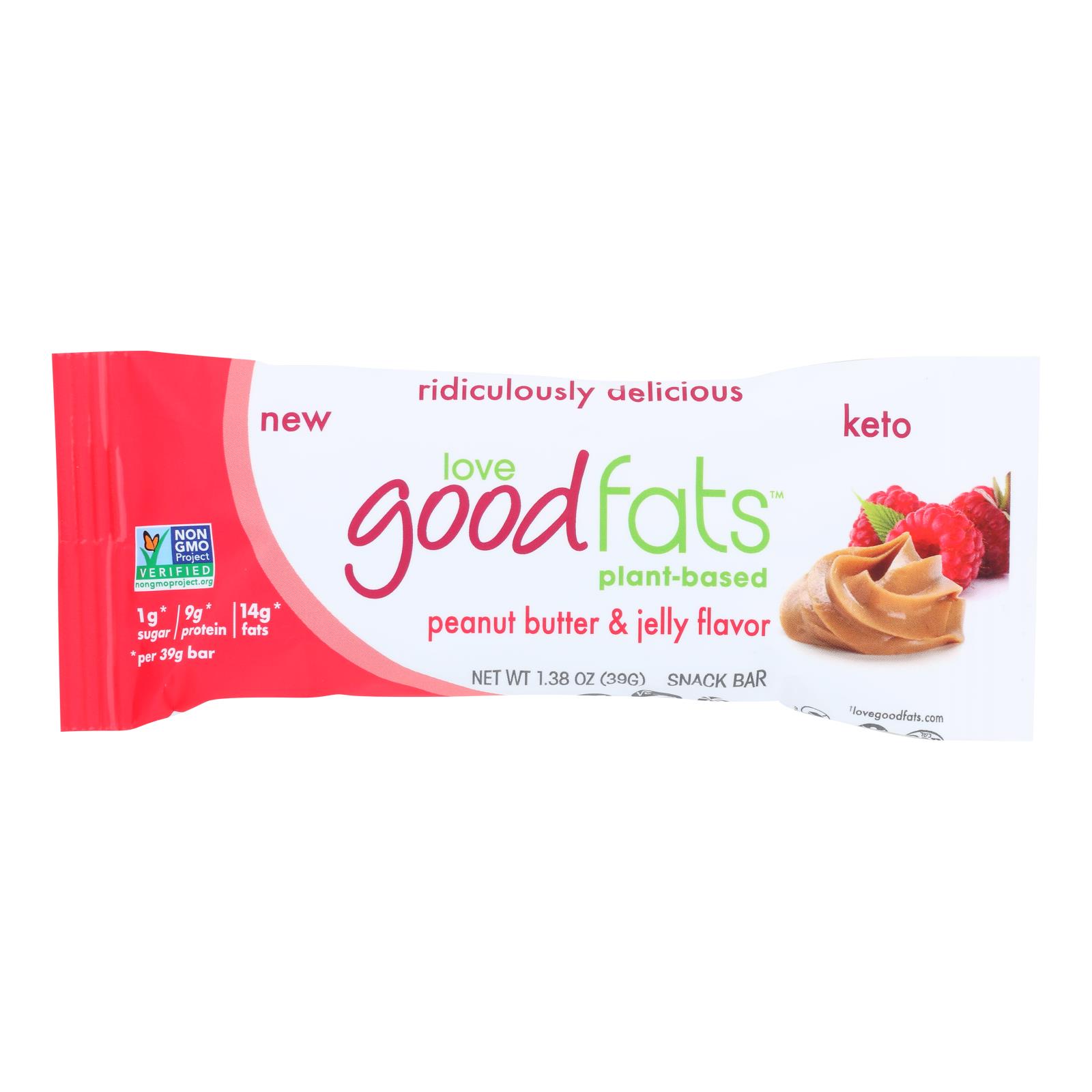 Love Good Fats - Bar Pb&j Plant Based - Case of 12 - 1.38 OZ
