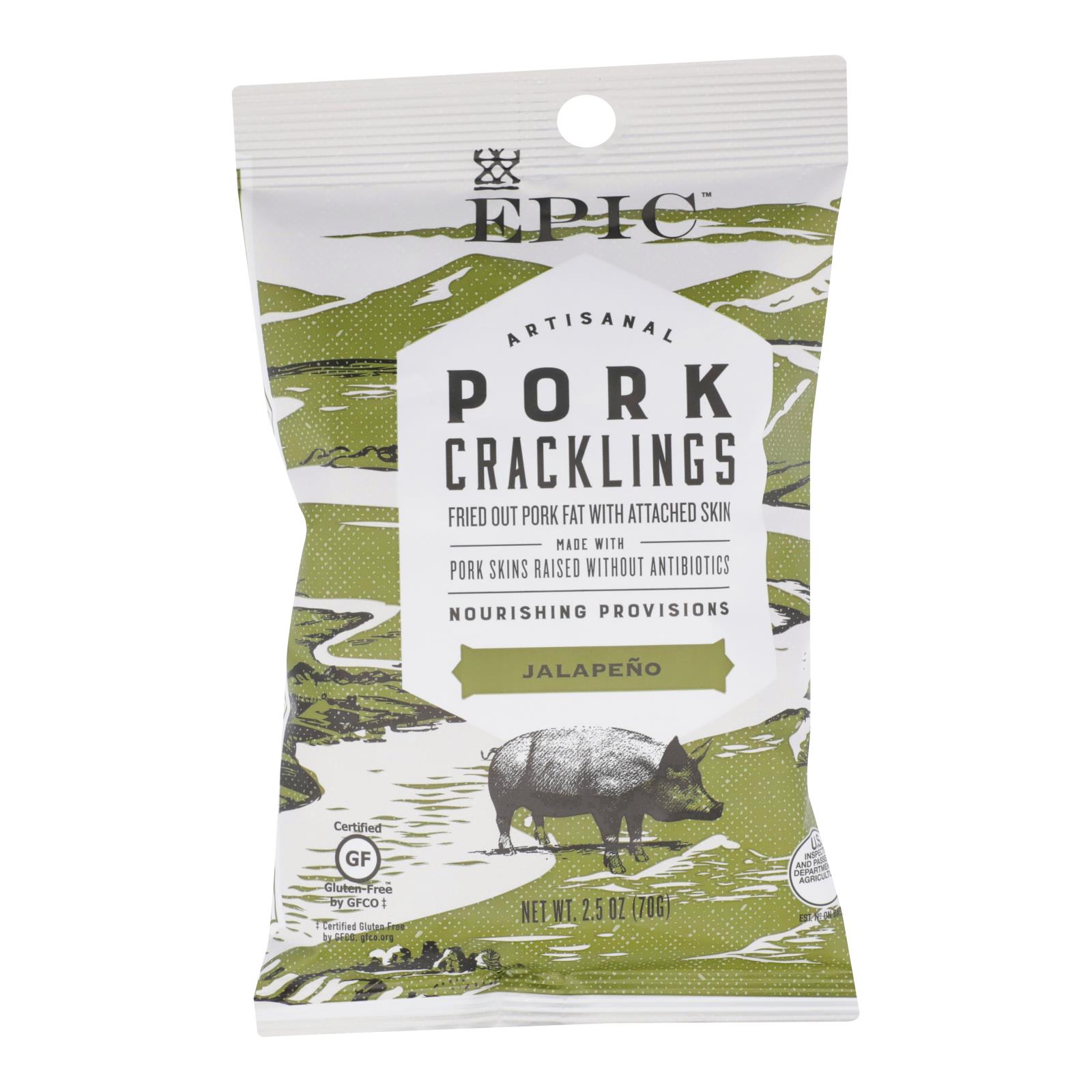 Epic - Pork Crackling Jalepeno - Case of 12 - 2.5 OZ