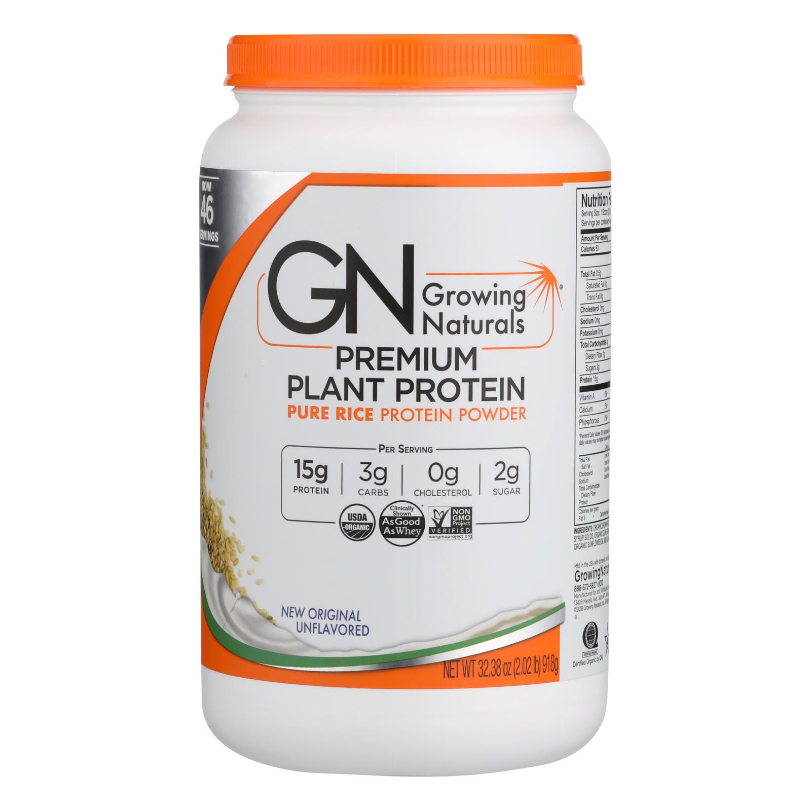 Growingnaturals Organic Original Rice Protein Powder - 1 Each - 32.38 OZ