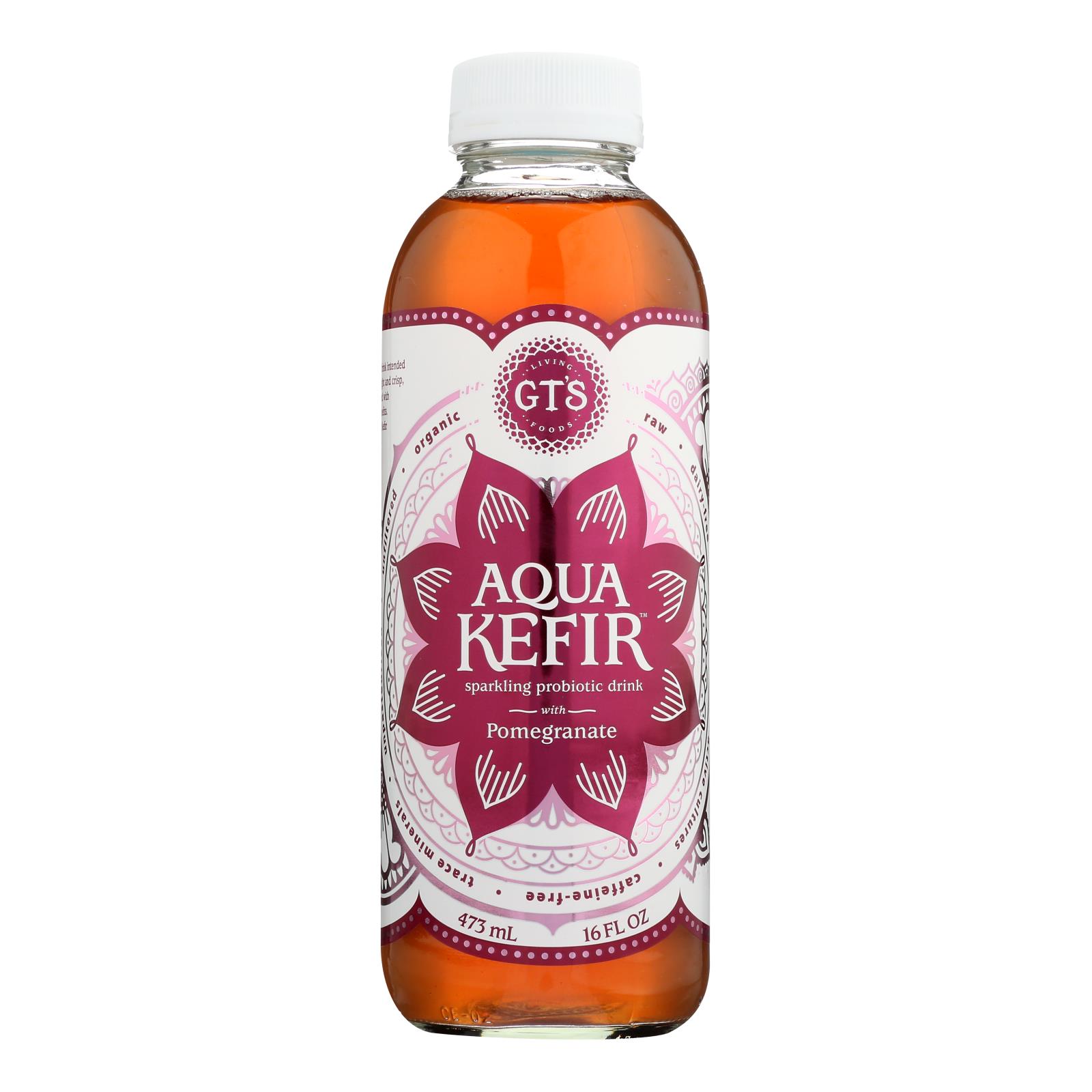 Gts Kombucha - Aqua Kefir Pomgrn - Case of 12 - 16 FZ