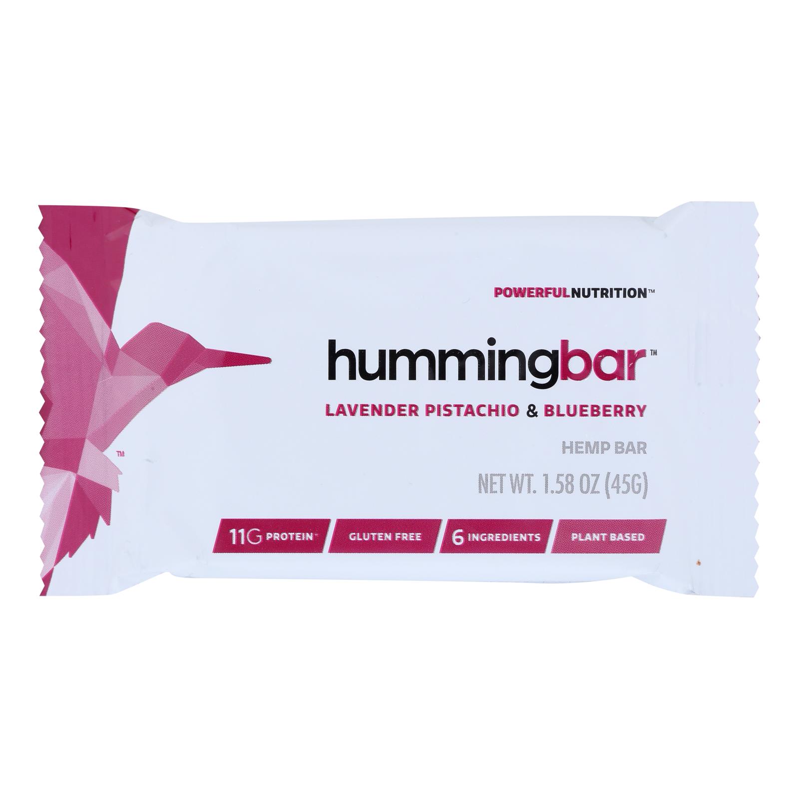 Humming Hemp - Bar Lavender Pistach & Blubry - Case of 12 - 1.58 OZ