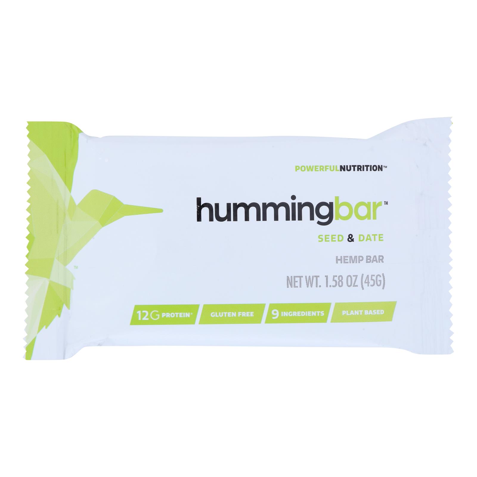 Humming Hemp - Bar Seed & Date - Case of 12 - 1.58 OZ