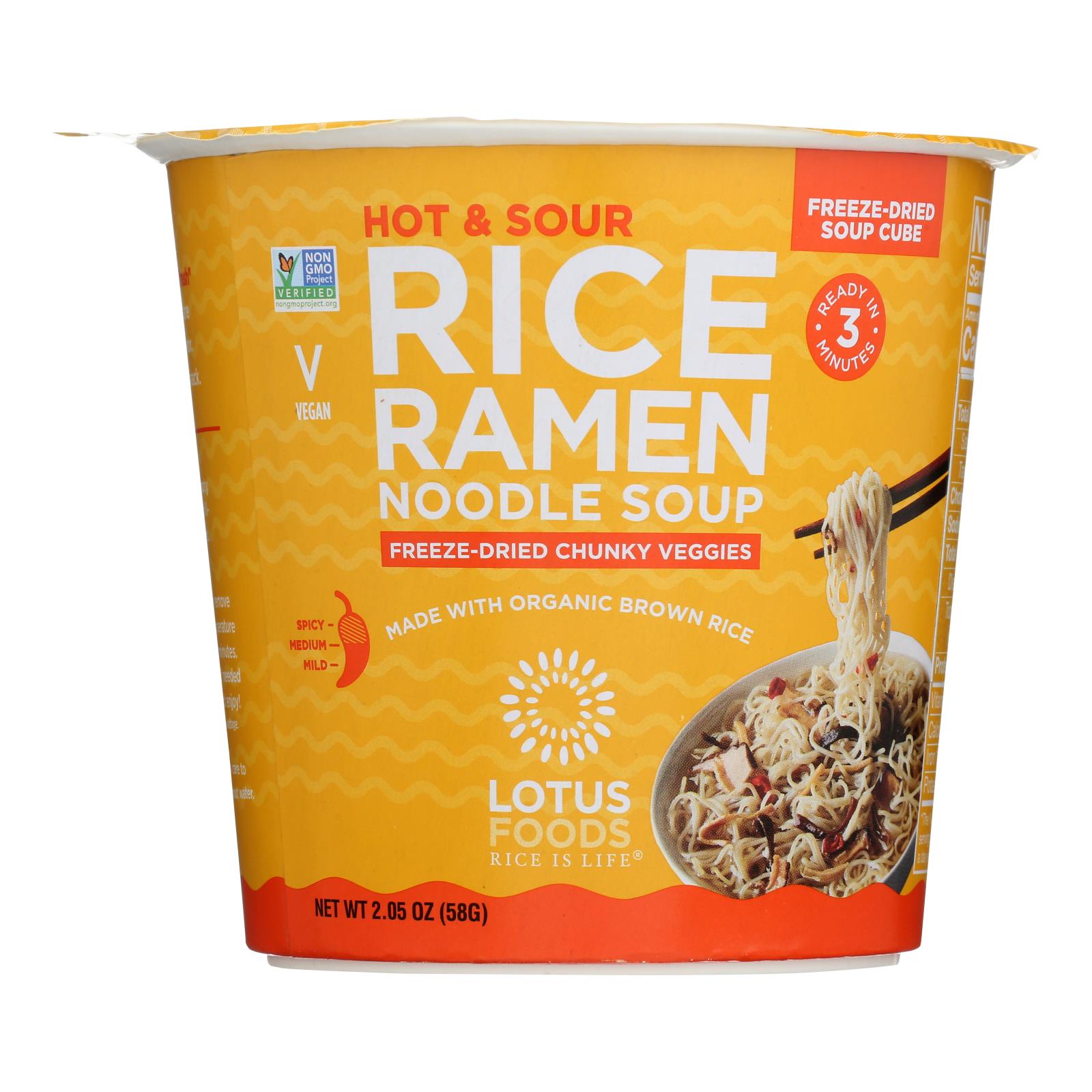 Lotus Foods - Ramen Hot & Sour Brown - Case of 6 - 2.05 OZ