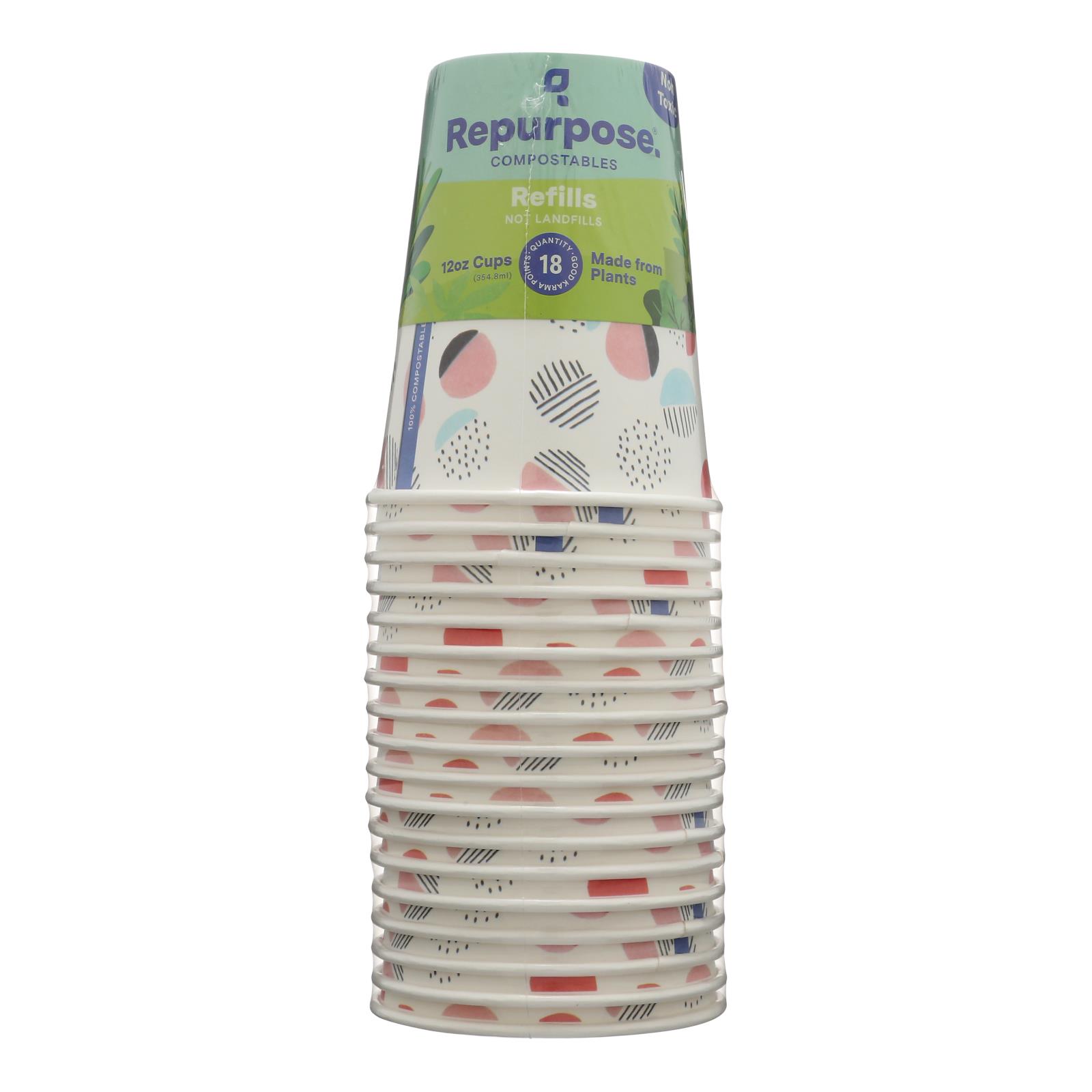 Repurpose - Cups Compostable 12 Oz - 12개 묶음상품 - 18 CT