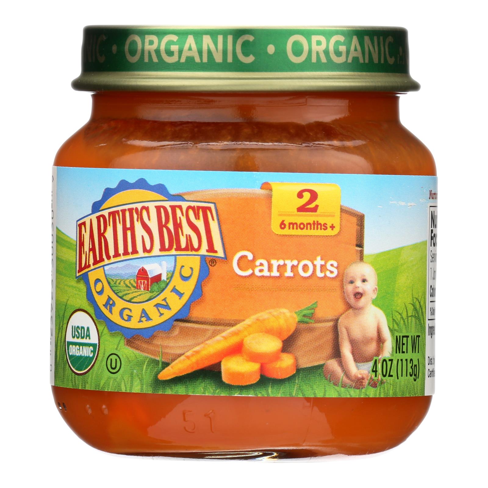 Earth's Best - Stage 2 Carrots - 10개 묶음상품-4 OZ