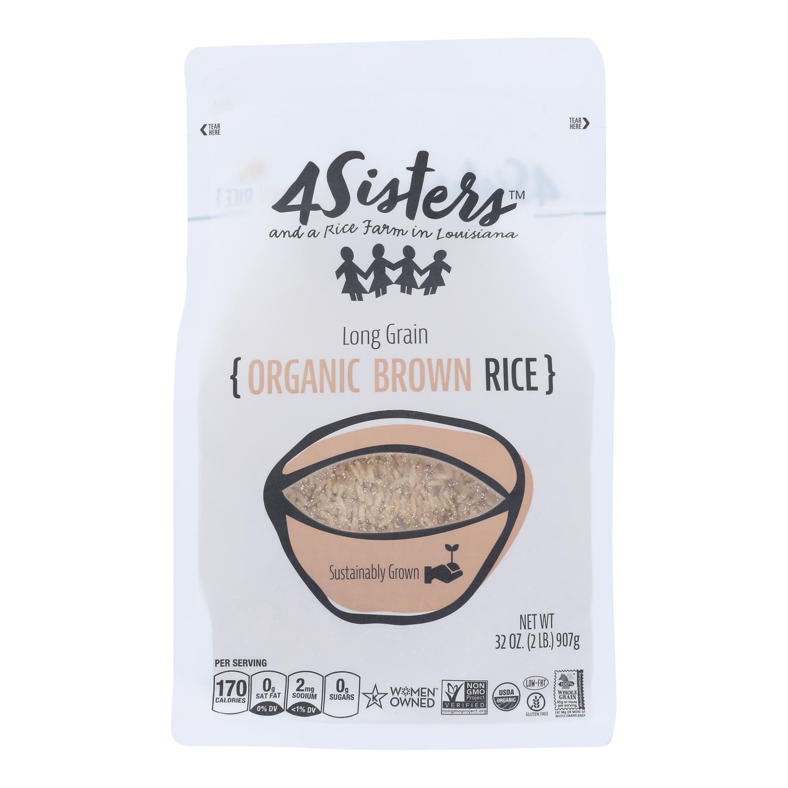 4 Sisters - Rice Og2 Brown Long Grain - CS of 6-2 LB